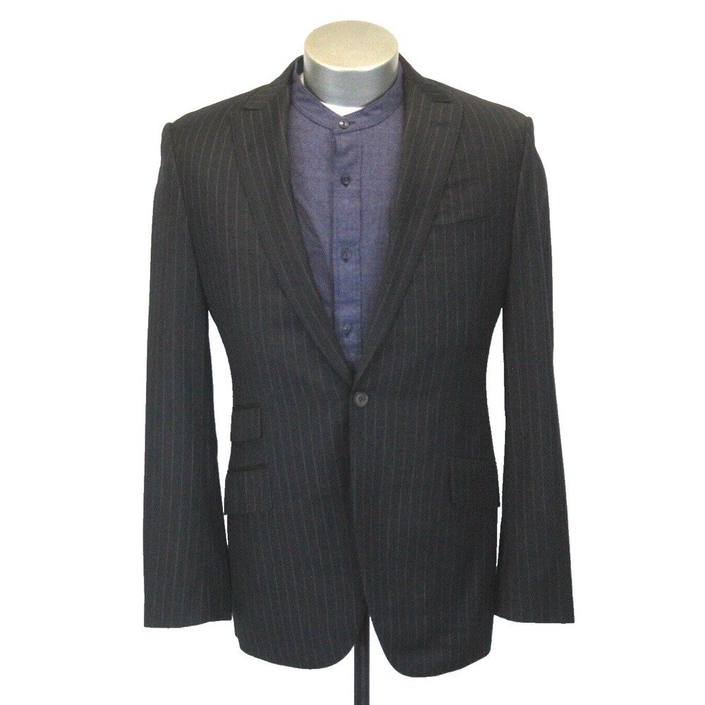 charcoal pinstripe Michael Andrews Bespoke blazer jacket sport suit coat slim 40